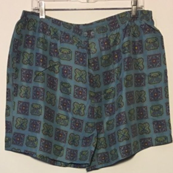 SIGNE INCOGNITO Light Blue Men's Silk Pajama Set With Shorts Size L NWT - Picture 3 of 11